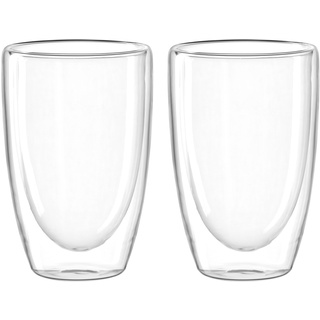 Leonardo Latte Macchiato Gläser 2er Set DUO, 400 ml - Borosilikatglas - doppelwandig