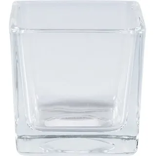 Würfelvase 6x6x6cm transparent Kristallglas Kerze Konfetti Blumenhalter Pflanze - - Trade Shop