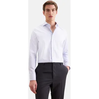 Businesshemd SEIDENSTICKER "Schwarze Rose", Herren, Gr. XL (43), normale Ärmellängen, blau (mittelblau), 100% Baumwolle, gestreift, slim fit, 2-Knopf-Manschette, Hemden, Slim 1/1 Haifischkragen Gestreift