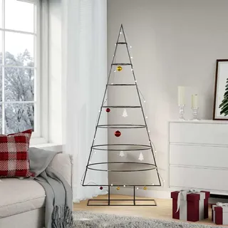 vidaXL Metall-Weihnachtsbaum Schwarz 180 cm