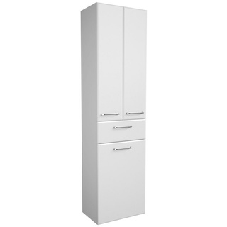 Lomadox Hochschrank QUEBEC-66 mit Wäschekippe in weiß Hochglanz, B/H/T: ca. 50/185,5/33 cm weiß