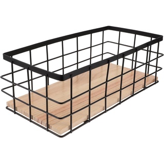 Cabilock Schrankkorb Wandaufbewahrungskorb Draht-organizer-behälter Wandmontiertes Duschregal Badezimmer-duschregal Garderobenkörbe Im Landhausstil Vorratskörbe Drahtkorb Schreibtisch Holz