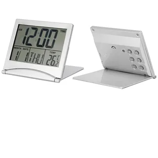 Digitaler Reisewecker,tragbarer Faltbarer Reise-LED-Wecker Temperaturkalender Snooze Faltbarer Kalender & Temperatur- und Timer-LCD-Uhr mit Snooze-Modus, Uhr Wecker Klappbarer Digitaler Temperat
