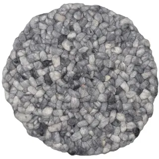 Paulig Teppiche Handweb Teppich Salsa Jamaica Ø 130 cm Schurwolle Grau