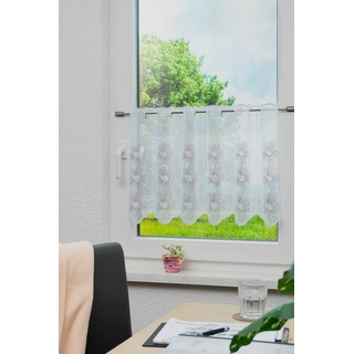 Stickereien Plauen Panneaux Monika, Stangendurchzug (1 St), halbtransparent, Voile rot 210 cm x 35 cm