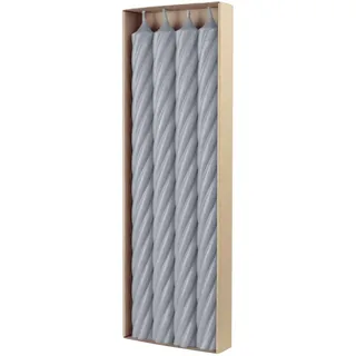 Richard Wenzel RUSTIC TWIST Stabkerzen 350 x 28 mm silbergrau 4 St.