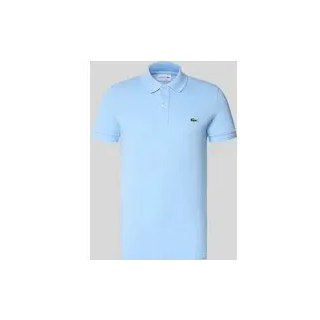Slim Fit Poloshirt aus reiner Baumwolle, Hellblau, S