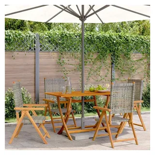 vidaXL Gartenstuhl Verstellbar 53 x 73 x 23 cm grau 4 St.