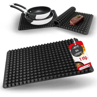 Coolinato - Silikon Backmatte XXL mit Noppen - Backunterlage aus Platinsilikon mit Rand 40x25x0,7cm für fettarmes Backen - Wiederverwendbares Backpapier backofenfest bis 230°C & antihaftbeständig