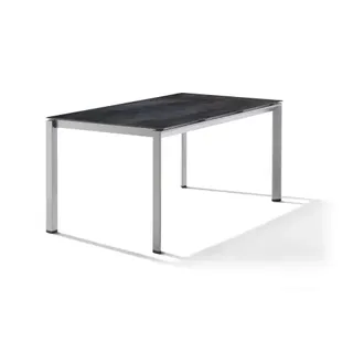 Sieger Gartentisch 160x90cm Polytec Zement anthrazit-Gestell Graphit