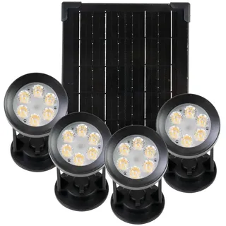 enovalite Solarleuchte schwarz 5 W 3000K 200 lm 4er Set
