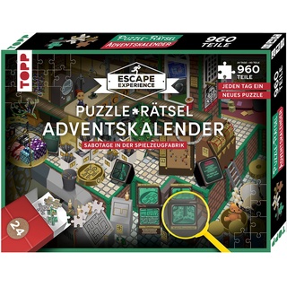 Puzzle-Rätsel-Adventskalender – Sabotage in der Spielzeugfabrik. 24 Puzzles mit insgesamt 960 Teilen: Verbesserte Neuauflage für noch mehr Puzzle-Spaß