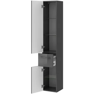 Pelipal Cassca Hochschrank 30 x 33 x 168 cm mit 1 Auszug, 2 Drehtüren, Anschlag links, Griff N1, PG2, HCL013033-L-F10K25-N1-AN-PG2, Badmöbel,