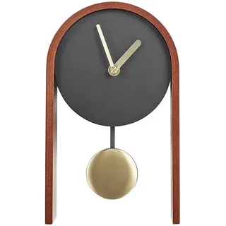 Beliani Tischuhr Schwarz, Gold, Holzwerkstoff, 16x25x6 cm Dekoration, Uhren, Tischuhren