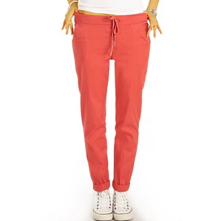 be styled Stoffhose Leichte Sommer Stoffhosen, bequem geschnittene Hosen - Damen - h29a in Unifarben, mit Stretch-Anteil orange 42