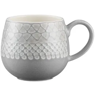 Mason Cash Impressions Tasse 350 ml, Steingut, geprägtes Blattmuster, Grau