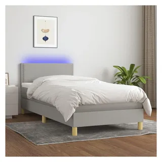 vidaXL Boxspringbett 90 x 200 cm Hellgrau