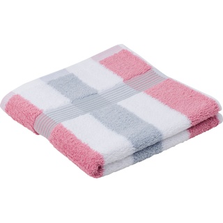 Handtuch GÖZZE "New York" Handtücher Gr. B/L: 50 cm x 100 cm (2 St.), rosa (altrosa, weiß) Handtücher Badetücher im Set, gestreift, mit strukturierter Borte