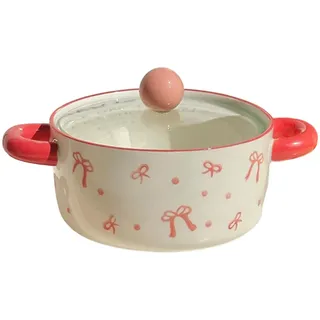 Hfgdnchva Hochwertige Doppelgriff-Ceramic Instant-Nudelschüssel mit Deckel, Große Kapazität Instant-Nudelschüssel mit Deckel A