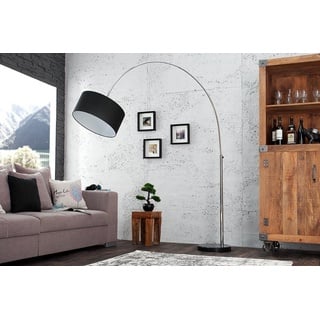 riess-ambiente Bogenlampe LOUNGE DEAL 170-200cm schwarz, ohne Leuchtmittel, Wohnzimmer · Metall · verstellbar · Modern Design schwarz