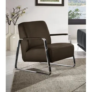 W.Schillig Cocktailsessel quadroo Velourgewebe 65 x 82 x 82 cm Braun mit Kissen