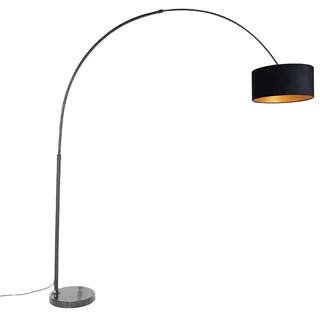 QAZQA Bogenlampe 50 cm Schwarz/Gold