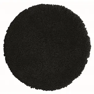 Badematte HIGHLAND, Höhe 40 mm, Badteppich Hochflor, 100% Polyester Microfaser, Anti-Rutsch Beschichtung, für Fußbodenheizung geeignet, waschbar 40°, schnelltrocknend, rund schwarz rund | Ø 60 cm x 0 cm x 0 cm x 40 mm