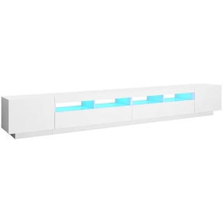 vidaXL TV Schrank mit LED-Leuchten Lowboard Sideboard Fernsehschrank Fernsehtisch TV Möbel Tisch Board HiFi-Schrank Weiß 300x35x40cm