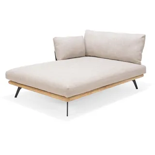 ScanCom Pearl Eck Daybed Aluminium / Teak - Metallic-Grau