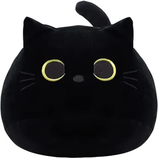 Schwarzes Katzen-Plüschkissen 40cm - Kawaii Spielzeug für Geburtstag & Valent...