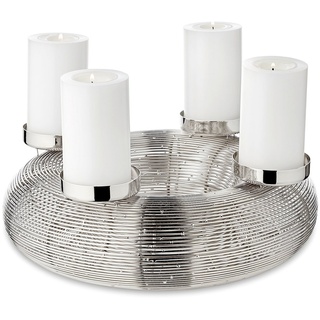 Edzard Adventskranz Verona, Edelstahl vernickelt, Durchmesser 30 cm