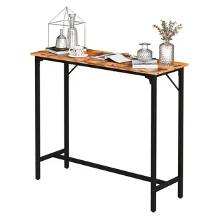 Bar-Set, 1 Tisch und 2 Stühle, braun, Spanplatte, Metall, 110x38x99cm, für Bar und Küche