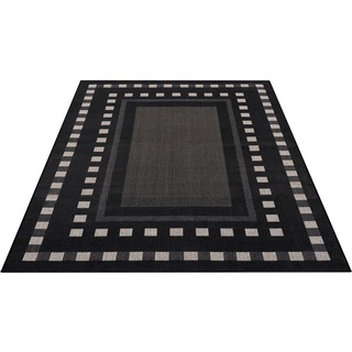Teppich Dalija, andas, rechteckig, Höhe: 8 mm, Outdoor geeignet, Sisal-Optik, Wetterfest & UV-beständig, Flachgewebe schwarz 300 cm x 400 cm x 8 mm