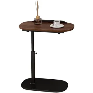 Refttenw Beistelltisch C Form, Verstellbarer 360° Drehbarer Holz Beistelltisch Couch (1 Tisch), Beistelltisch 40x30cm, Höhenverstellbar 45-80cm braun