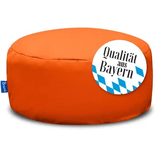 Bruni Pouf Sitzhocker M in Orange – runder Sitzpouf, Indoor und Outdoor als Fußhocker, Yoga-Sitzkissen, Meditationskissen geeignet, in Deutschland gefertigt