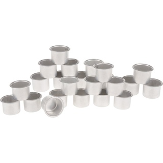 VBS Teelichthalter Kerzentüllen für Stabkerzen, silber 22 mm 24er-Pack