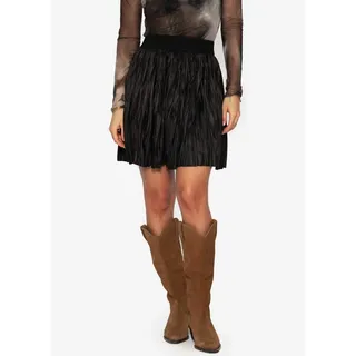 SASSYCLASSY Plissierter Rock aus Kunstleder in Schwarz | Gr.: M