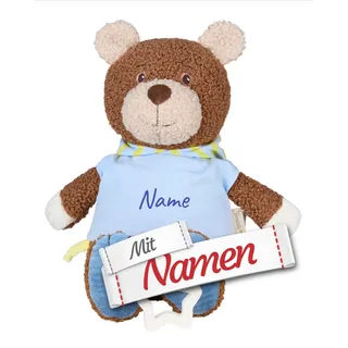 LALALO Sterntaler Spieluhr Baby Bär Bob mit Namen bestickt zur Geburt | Personalisiert, Babygeschenk für Mädchen und Jungen, Geschenk zur Taufe und zu Weihnachten, Melodie Mozart Wiegenlied