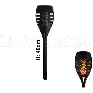 Lichtland24 Gartenfackel schwarz 40 cm 3er Set