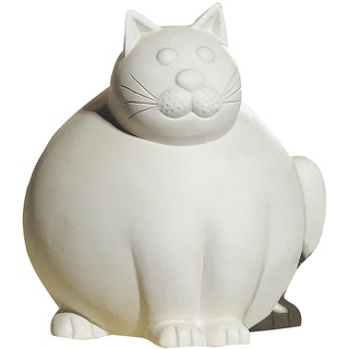 GILDE Dekofigur Katze 'Molli' - Deko Wohnzimmer - Geschenk Katzenliebhaber - Farbe: Creme matt - Höhe 29 cm