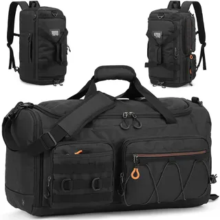 TUGUAN Sporttasche Rucksack Herren 45L Reisetasche mit Schuhfach Nassfach | 3 IN 1 Trainingstasche als Sportrucksack Wasserabweisend Fitness Tasche für Gym, Sauna, Reisen, Weekender, Schwarz
