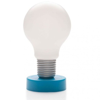 LED Batterie Tischlampe Glühbirne Blau Tischleuchte Push Nachttischlampe Druck Lampe Leuchte Druckleuchte Drucklampe