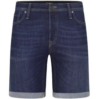 Jack & Jones Jeans Shorts Herren Stretch Kurz Regular Fit JJIRICK Regular Fit Blau Normaler Bund Knopfleiste M