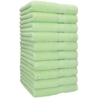Betz 10 Stück Handtücher PALERMO Handtuch-Set 100% Baumwolle Größe 50x100cm Farbe Grün