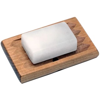 Wellness Seifenhalter aus Holz -- 10.5x6.5x1 cm
