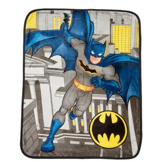 Franco Batman DC Comics Kinder-Bettwäsche, superweich, seidiger Überwurf, 101,6 x 127 cm, offizielles Lizenzprodukt