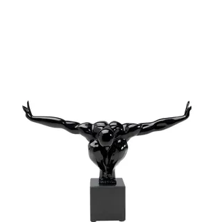 Kare Deko Objekt Athlet, Schwarz, moderne, große Dekorationsfigur auf Marmor Sockel, Fitness Statue Design Mann, Skulptur, (H/B/T) 52x75x23cm