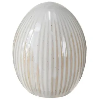 Florists Products Osterei Osterei Keramik Deko Rillen Weißgrau 5×6cm 6St Osterdeko, 6 Stück