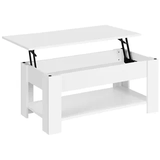 Kaffeetisch mit Lift-Top Design Höhenverstellbar Couchtisch mit Viel Stauraum