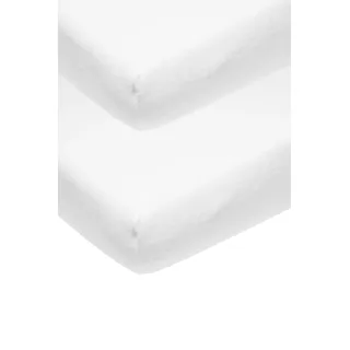 Meyco Baby Molton stretch Spannbettlaken Kinderbett | Uni White - 60x120cm - 2er Pack